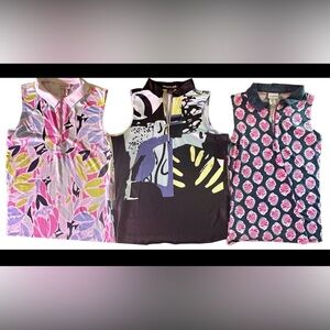 3 golf activewear collared, sleeveless tops. Tommy Bahama & Simplicite . Small .